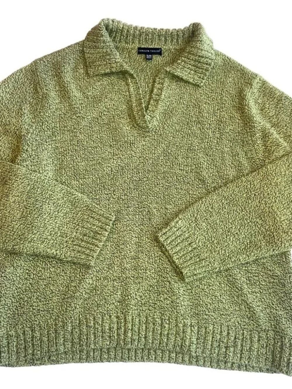 Green Collared Pullover Sweater Forest Cottagecore Indie Eclectic Granola XL